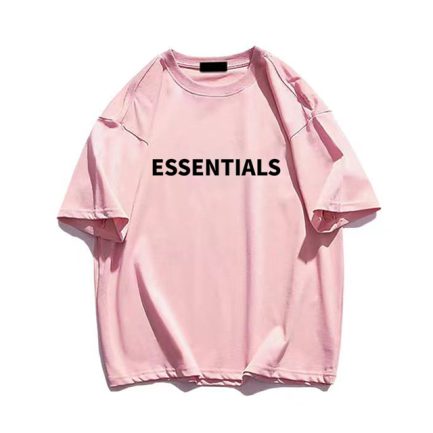 Essentials T-Shirt Oversized Loose Printed Tees Pink Monogram