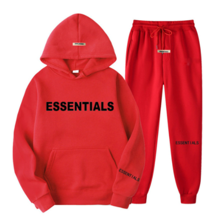 Fear Of God Essential Tracksuit Red